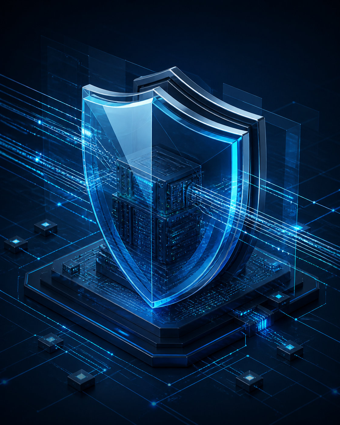 Cybersecurity architecture protecting critical IT infrastructure
